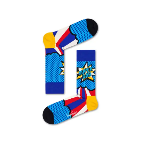 HAPPY Socks Novelty ,Men Crew Sock , Super DAD