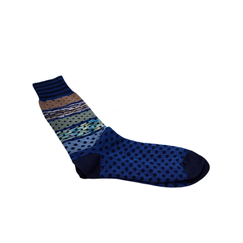 Bugatchi Night Blue Poka Dots Mens Crew