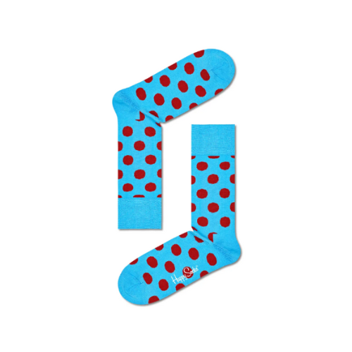 Happy Light Blue Big Dot Men Crew Sock