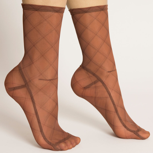 Darner Los Angles Women,Brown Fishnet Mesh