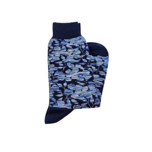 Bugatchi Night Blue Floral Mens Crew