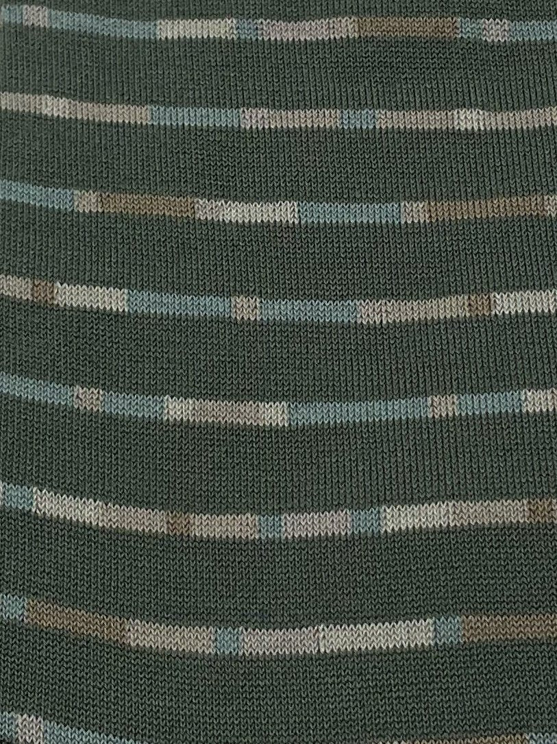 Bugatchi Sage Green Stripe Crew