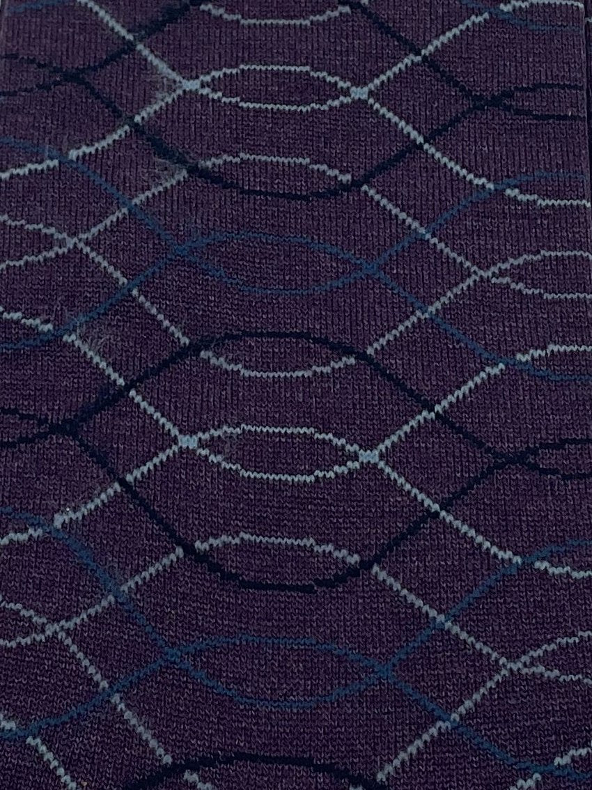 Bugatchi Purple Pattern Crew