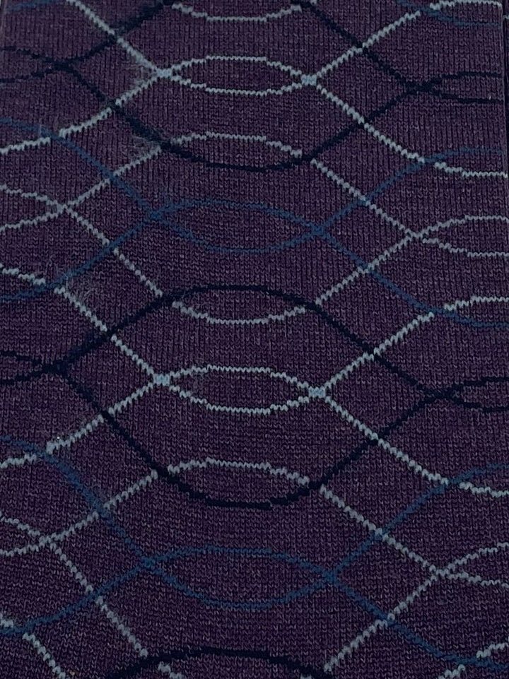 Bugatchi Purple Pattern Crew