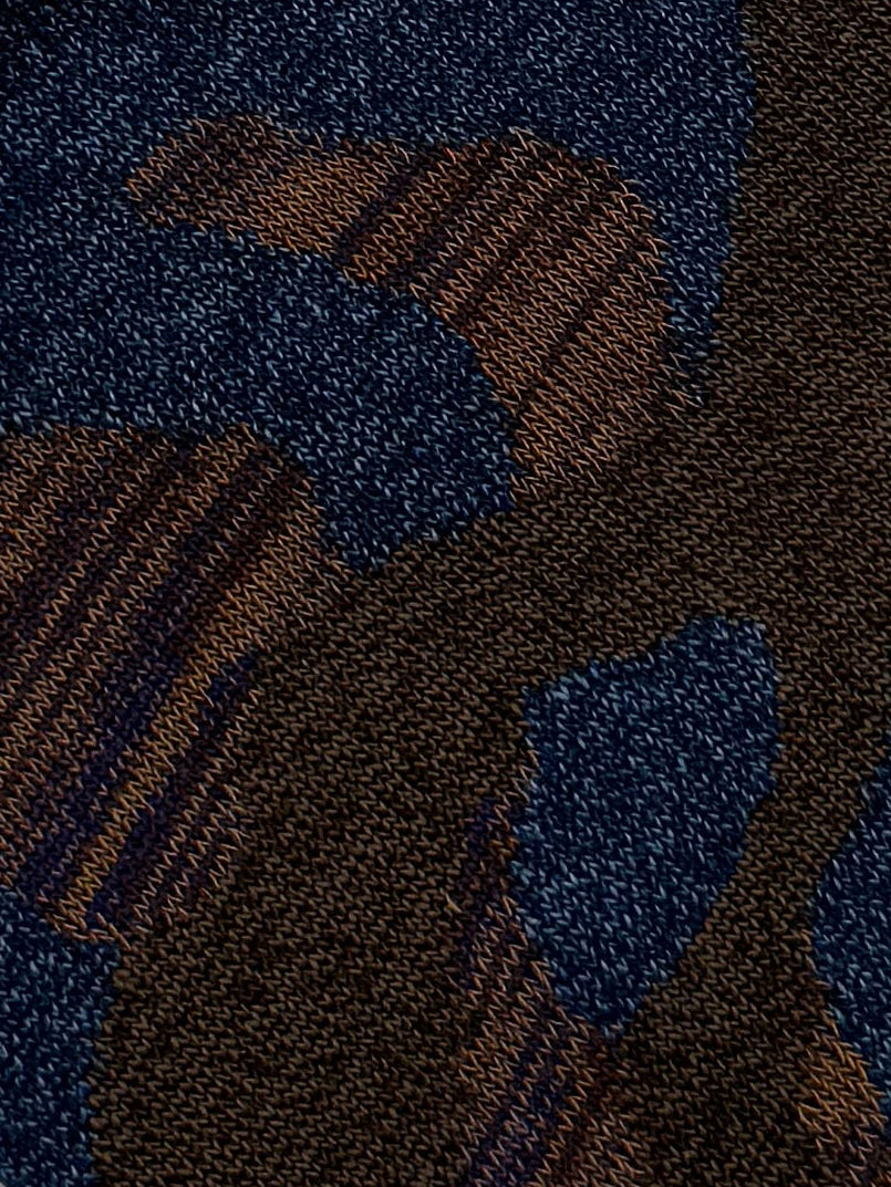 Bugatchi Men's Soft Cotton Dress Socks - Brown Camo Pattern