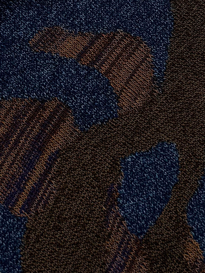 Bugatchi Men's Soft Cotton Dress Socks - Brown Camo Pattern