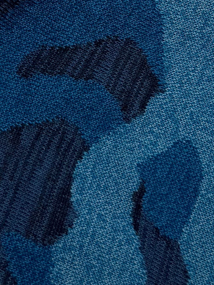 Bugatchi Men's Mercerized Cotton Dress Socks - Blue Camo Pattern