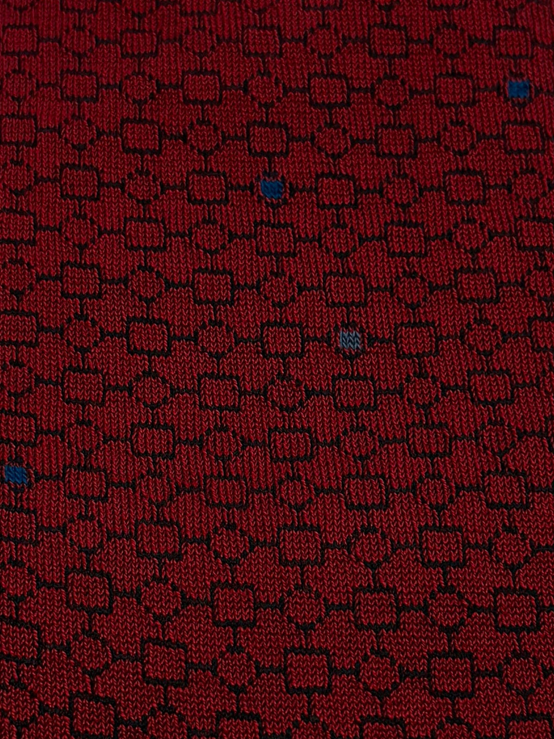 Bugatchi Men's Mercerized Cotton Dress Socks - Burgundy Geometric Pattern