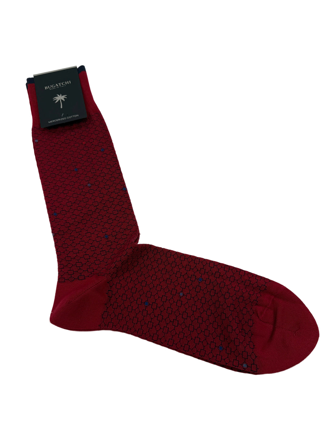 Bugatchi Men's Mercerized Cotton Dress Socks - Geometric Chain 2-Pack / Sockery