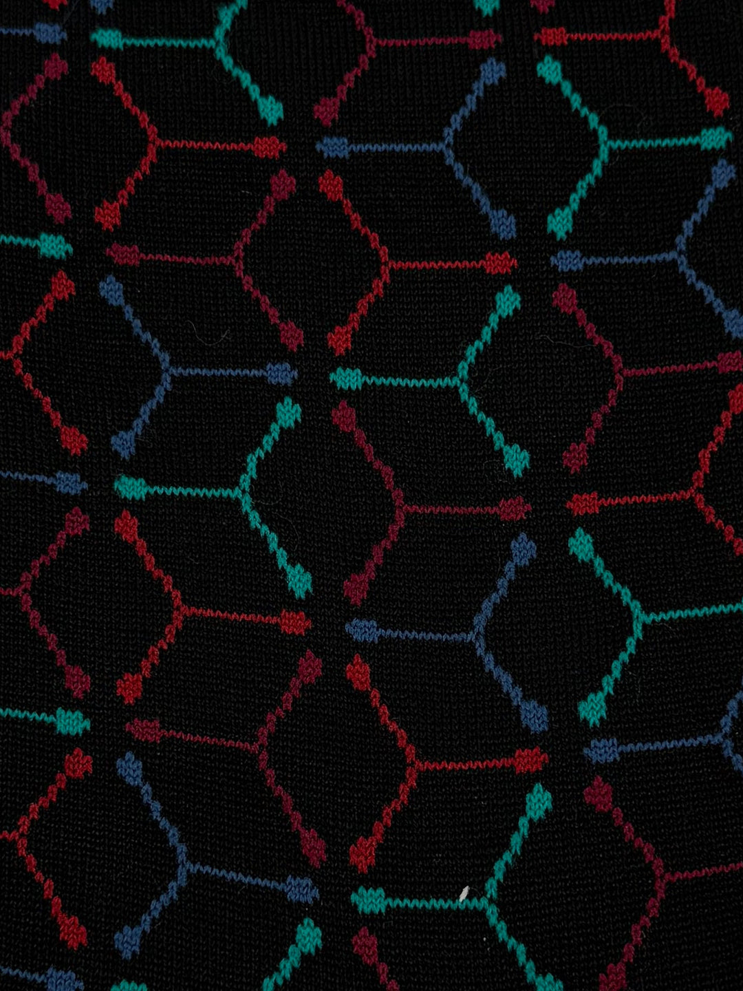 Bugatchi Men's Mercerized Cotton Dress Socks - Black Hexagon Pattern