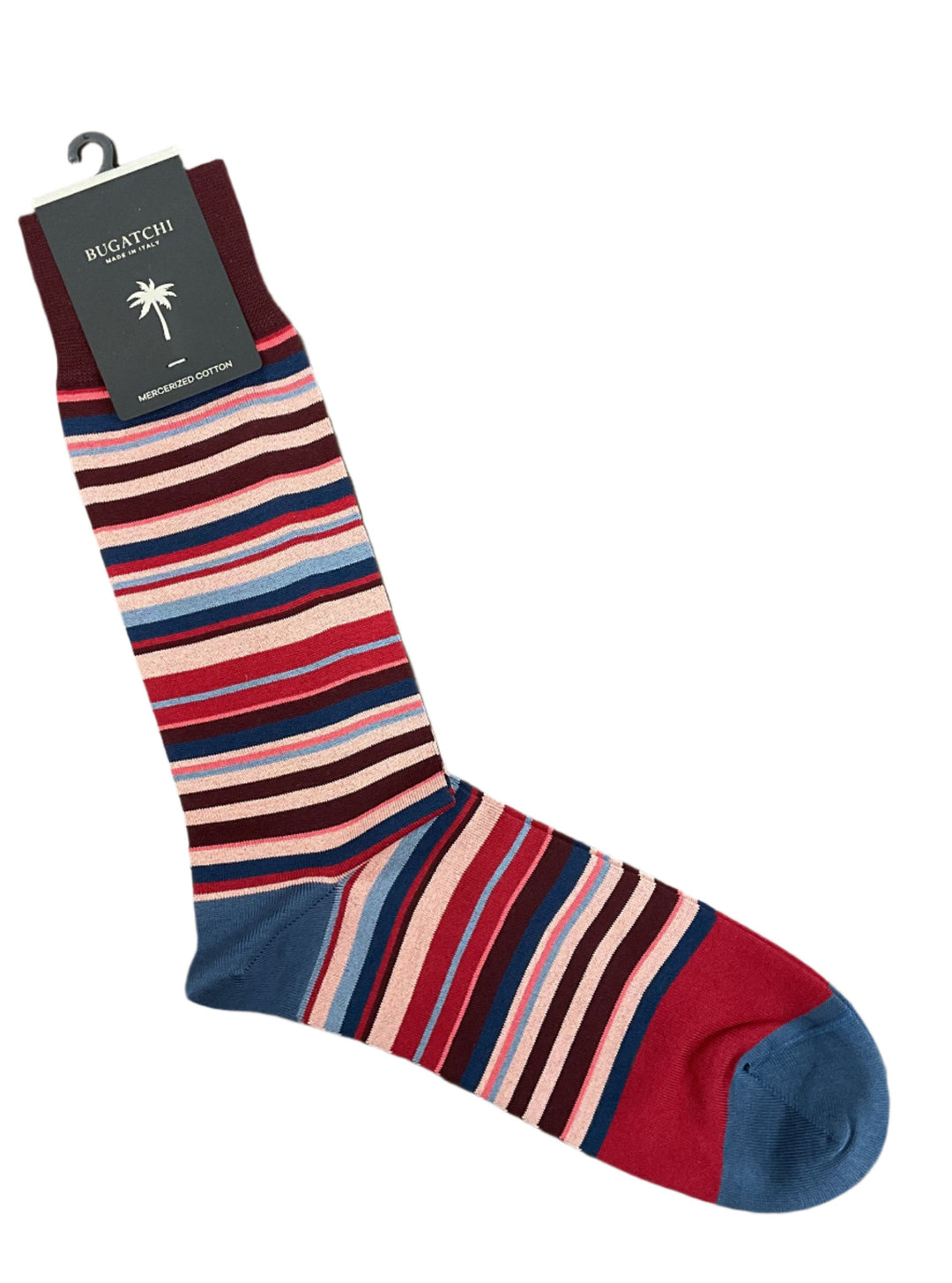 Bugatchi Men's Burgundy Stripe Dress Socks - Mercerized Cotton Crew ShopNsocks.com Bugatchi Men's Burgundy Stripe Dress Socks - Mercerized Cotton Crew ShopNsocks.com