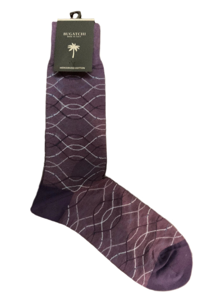 Bugatchi Purple Pattern Crew